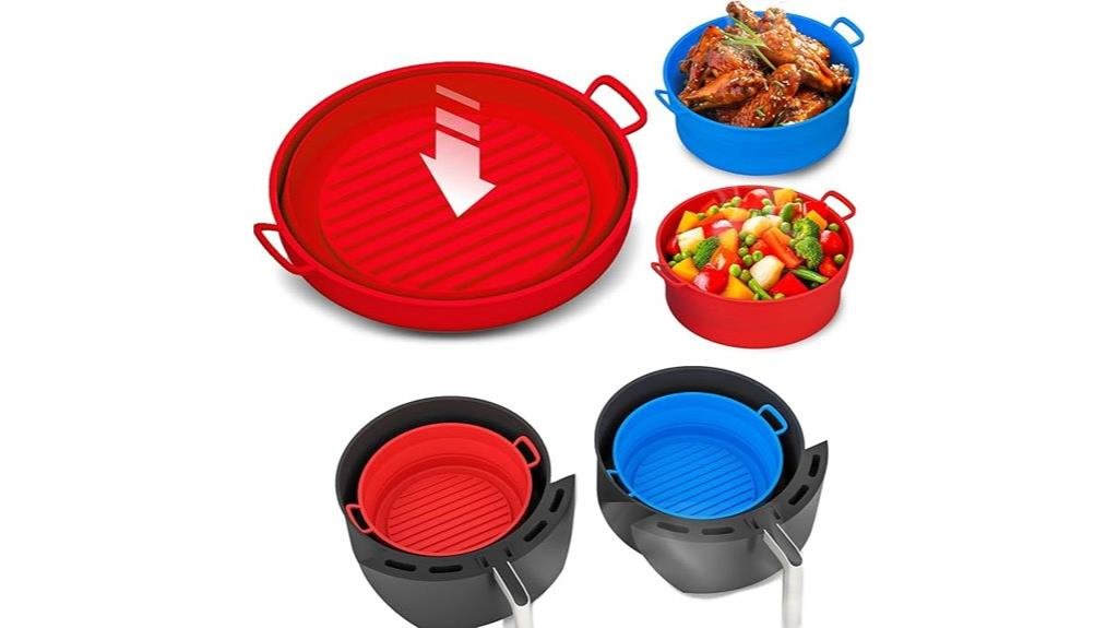 collapsible silicone basket liners