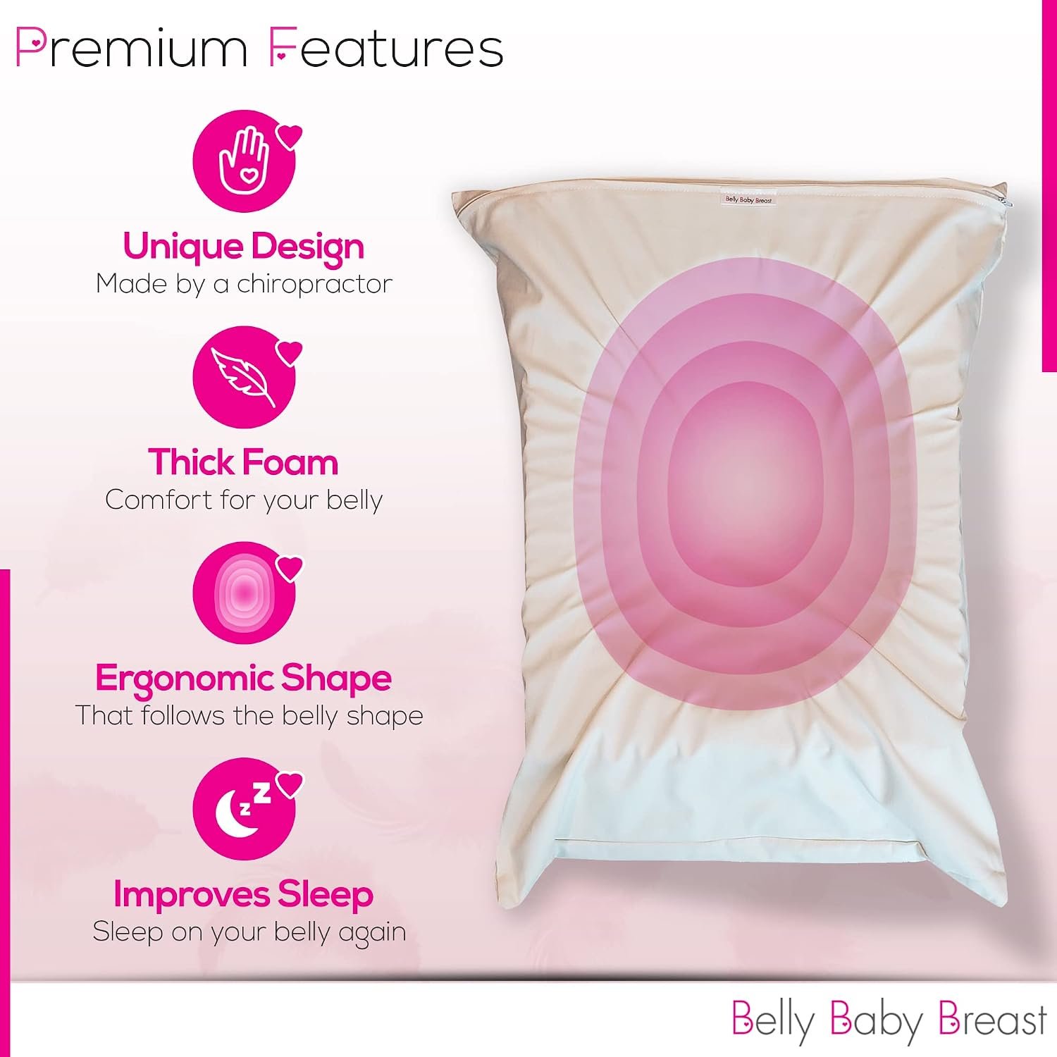 Belly Pillow, Pregnancy Pillow for Stomach Sleepers, USA