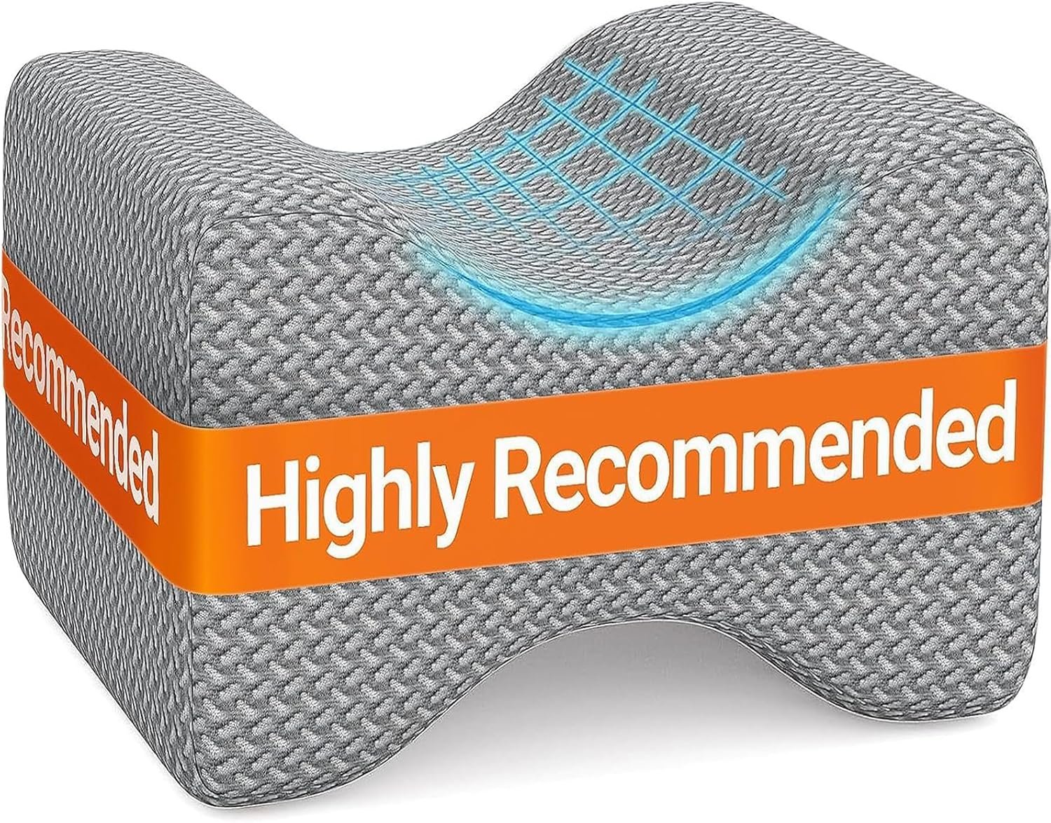 BlissTrends Memory Foam Knee & Leg Pillow for Side Sleepers, Grey, Large