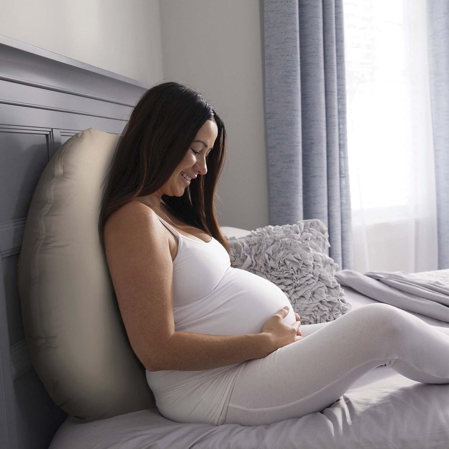 Boppy Cuddle Pregnancy Pillow, Organic Cotton Cover, Side Sleeper Support