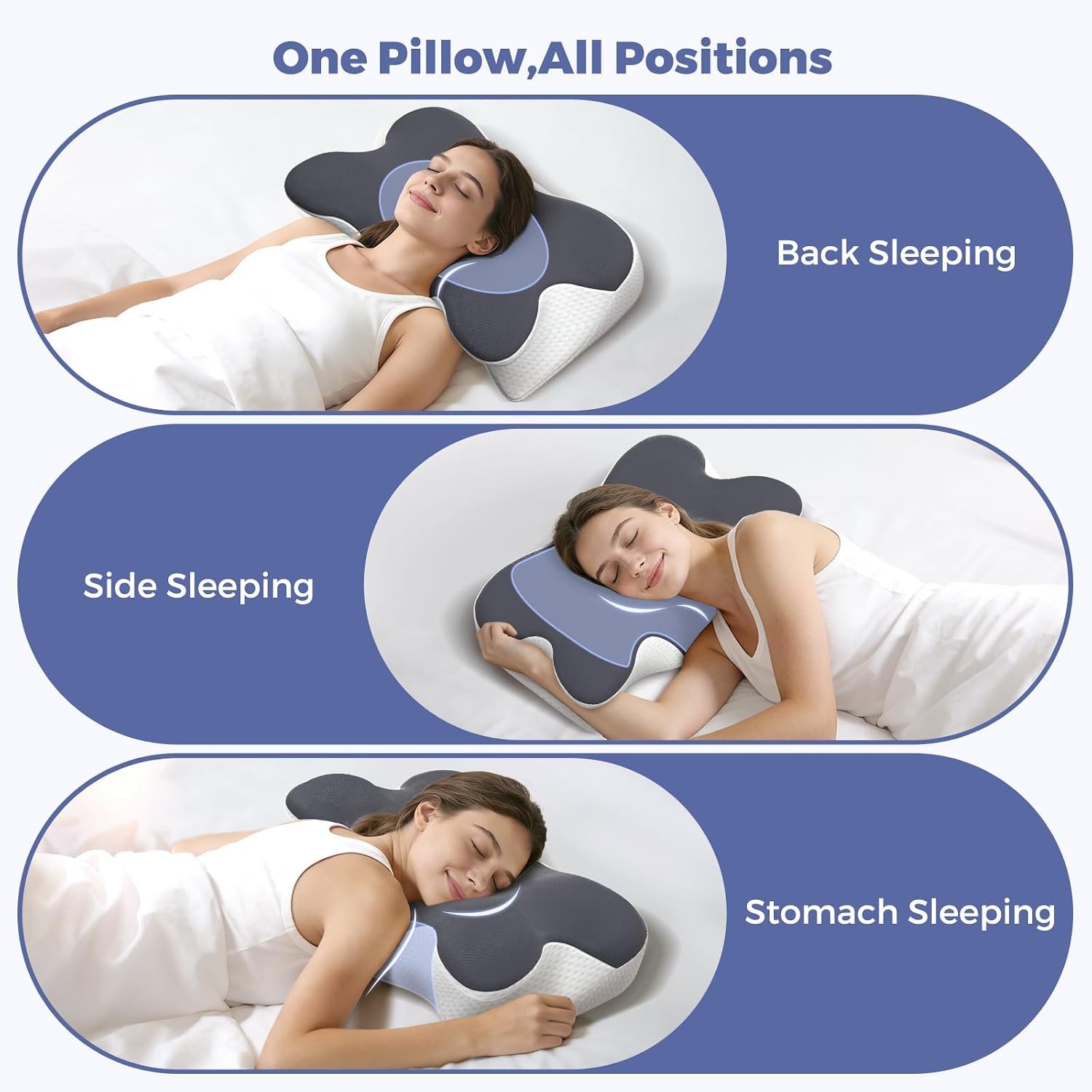 Cervical Neck Pillow for Neck Pain Relief,Memory Foam Neck Pillow for Sleeping,Orthopedic Neck Support Pillow for Back