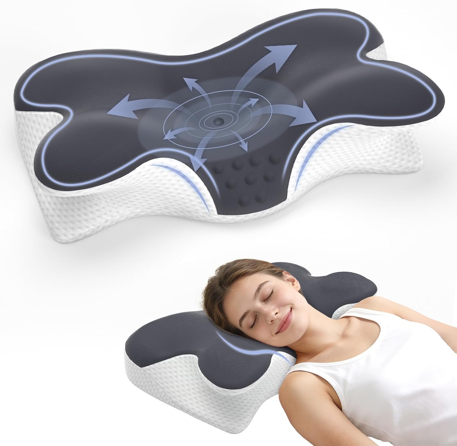 Cervical Neck Pillow for Neck Pain Relief,Memory Foam Neck Pillow for Sleeping,Orthopedic Neck Support Pillow for Back