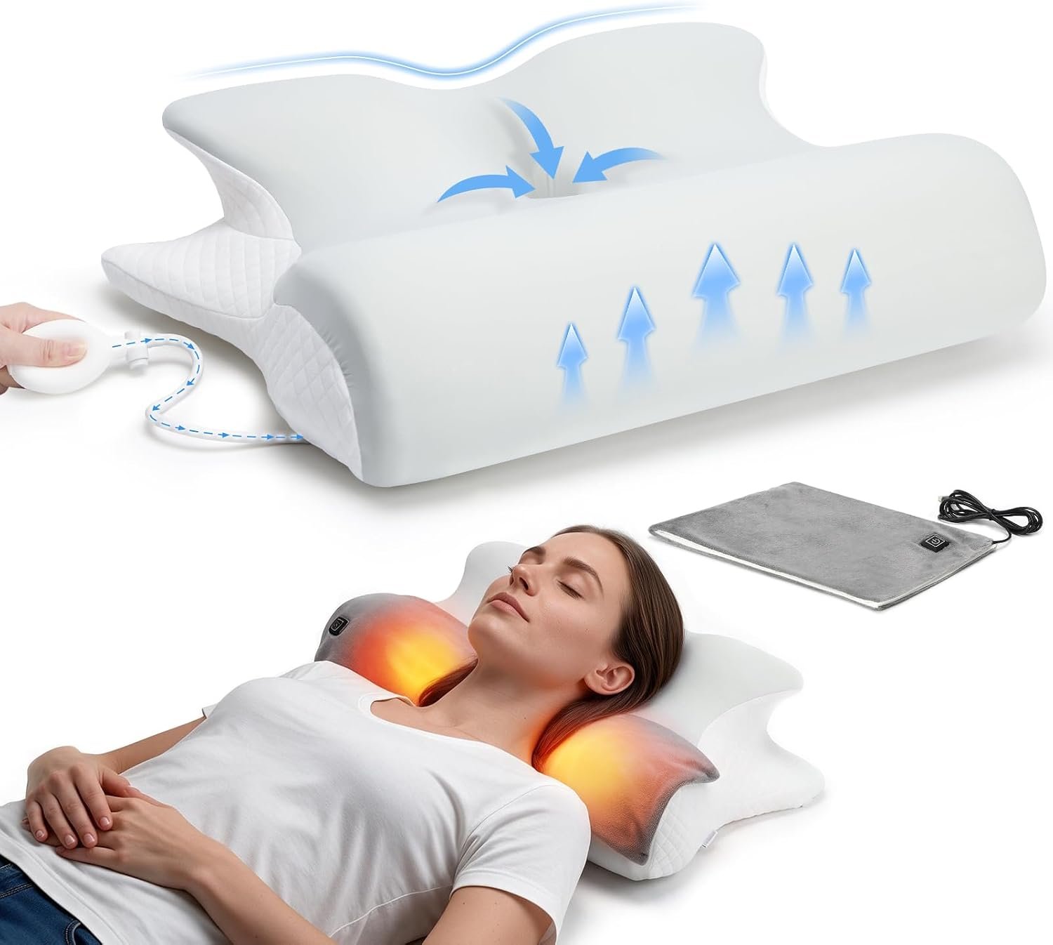 Cervical Pillow for Neck and Shoulder Pain Relief 2-in-1 Memory Foam Pillow