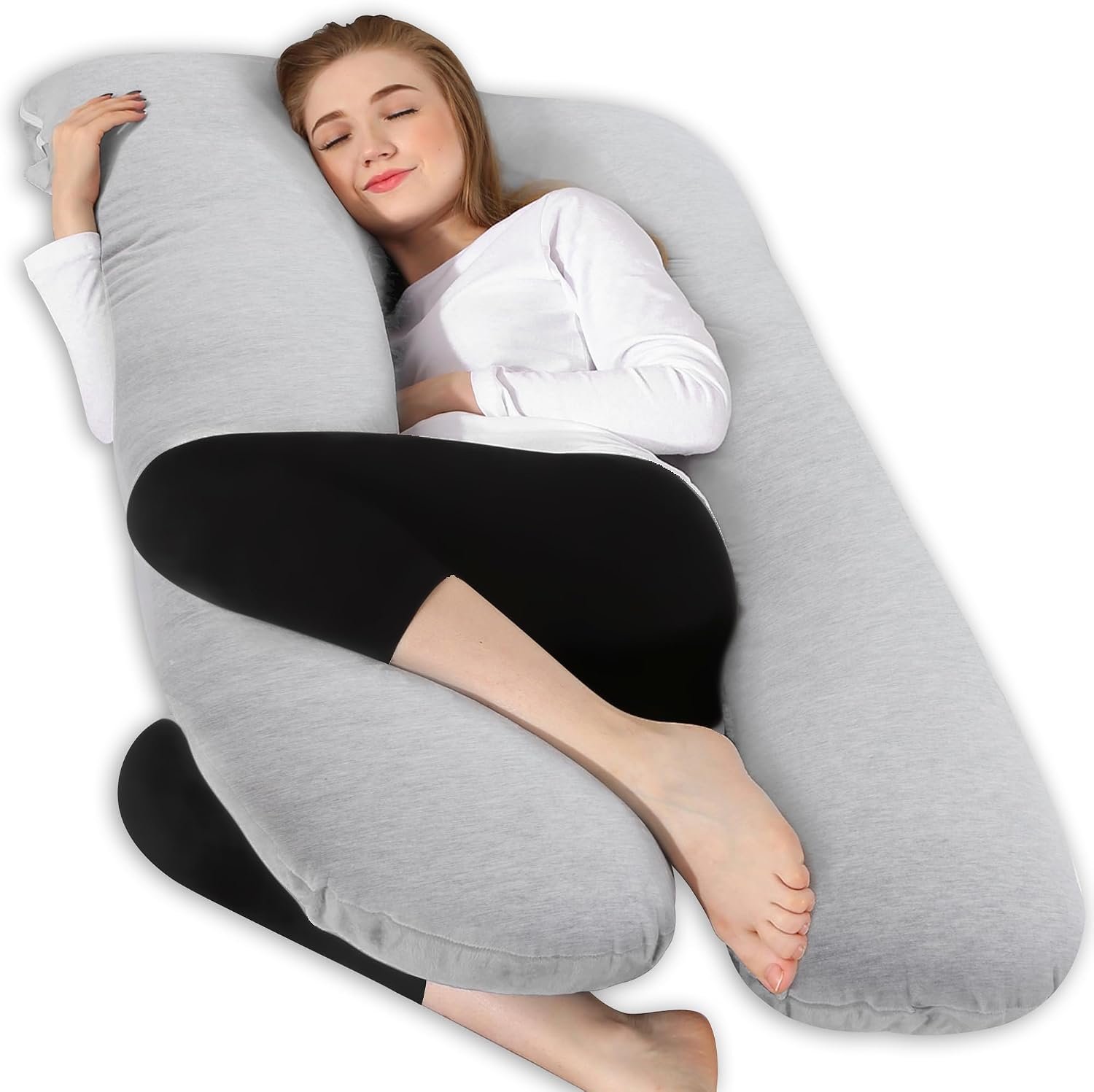 Chilling Home Pregnancy Pillows - U Shaped Maternity Pillow for Pregnant Women with Velvet Removable Cover - inch