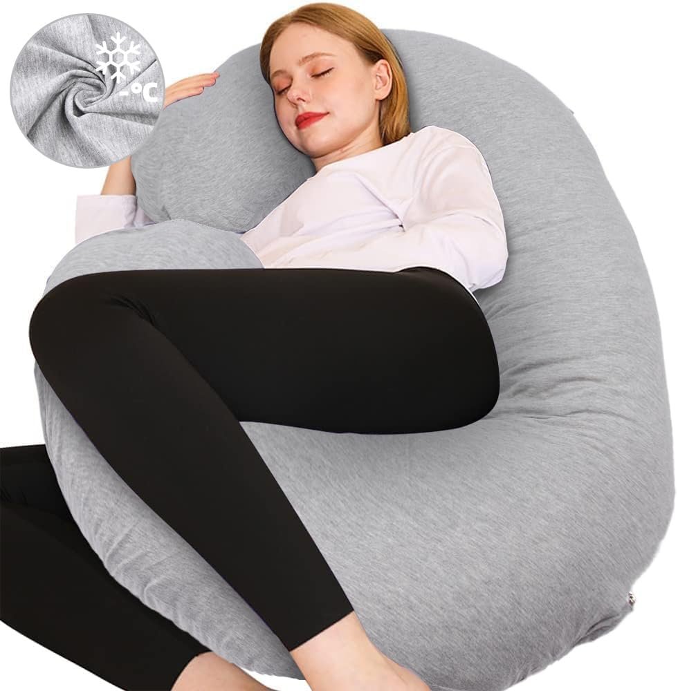 Chilling Home Pregnancy Pillows - U Shaped Maternity Pillow for Pregnant Women with Velvet Removable Cover - inch
