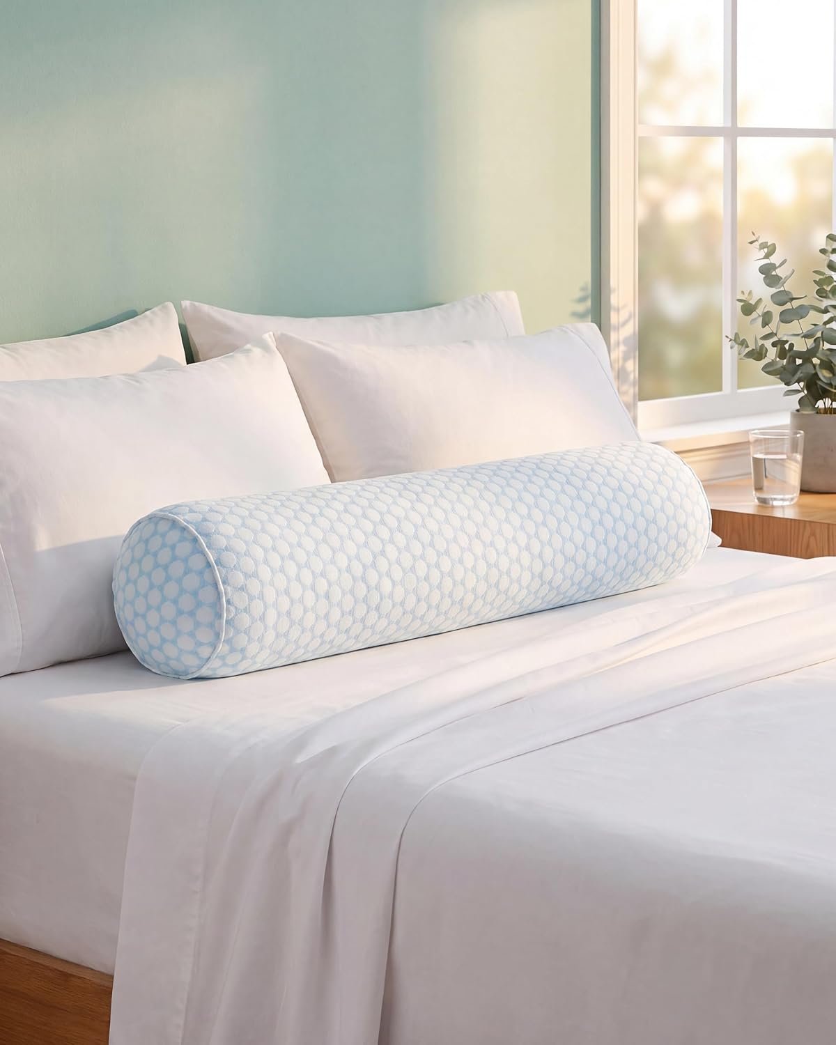 Cooling Bolster Body Pillow for Side Sleepers, Long Pillow for Bed
