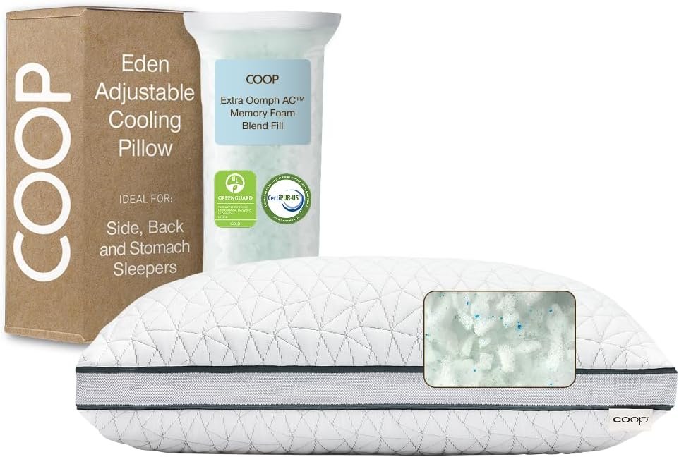 Coop Home Goods Cool+ Cut-Out Adjustable Pillow King with Cooling Gel Shoulder Cut-Out for Head Support, Side Sleeper Pillow, Neck Support for Sleeping, CertiPUR-US/GREENGUARD Gold Coop Home Goods Cool+ Cut-Out Adjustable Pillow King with Cooling Gel Shoulder Cut-Out for Head Support, Side Sleeper Pillow, Neck Support for Sleeping, CertiPUR-US/GREENGUARD Gold