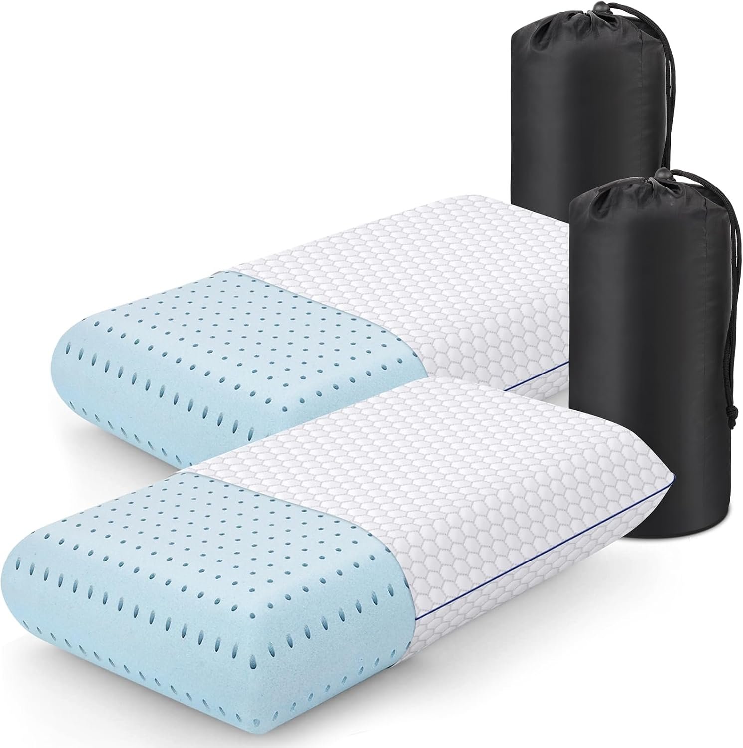 CushyOasis Memory Foam Pillows for Sleeping, Firm Bed Pillow, Standard Size CushyOasis Memory Foam Pillows for Sleeping, Firm Bed Pillow, Standard Size