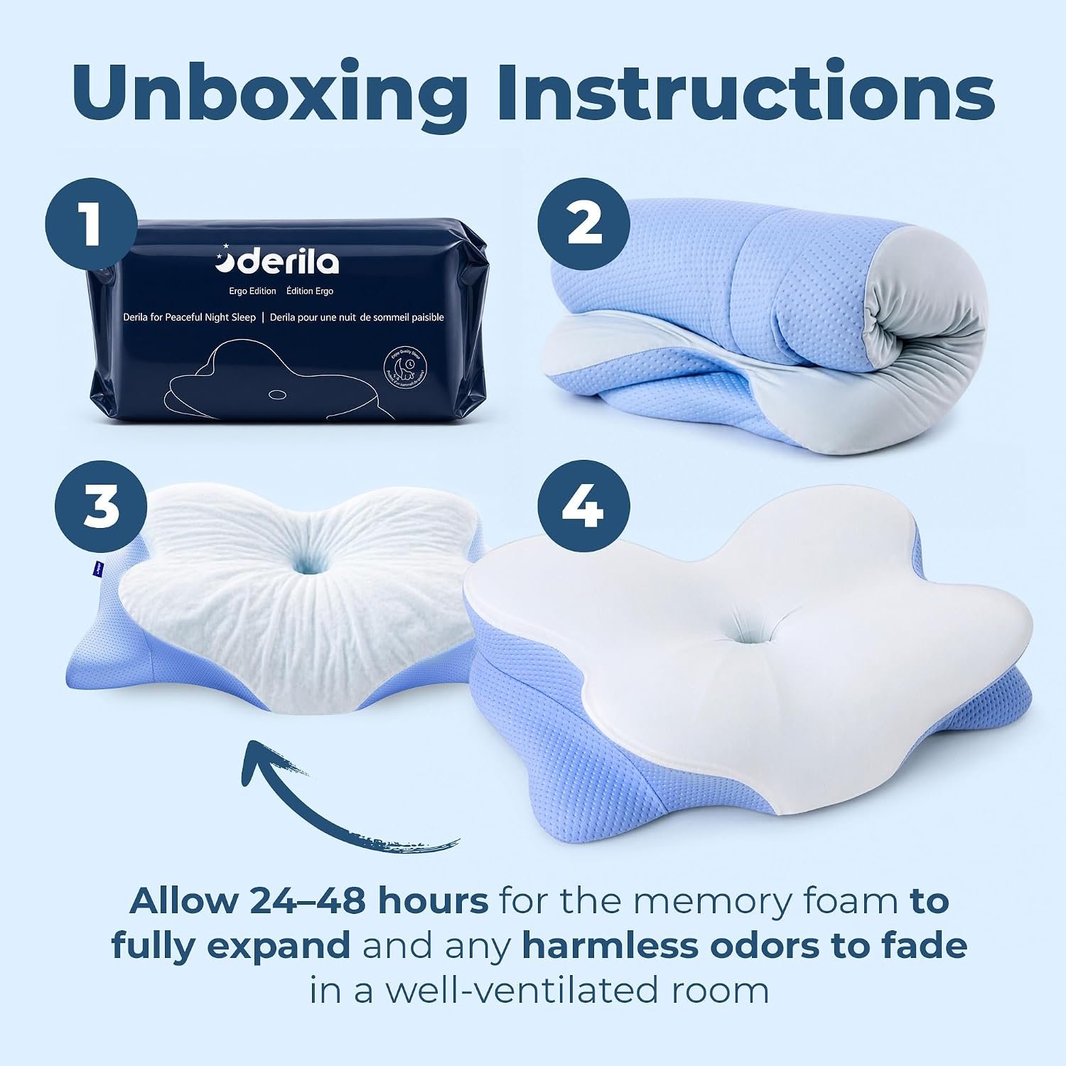 Derila Ergo Cervical Neck Pillow for Sleeping Pillow Contour Memory Foam Pillows for Back, Side Sleeper Pillows 21.25 x 14.17 x 4.72 inches Derila Ergo Cervical Neck Pillow for Sleeping Pillow Contour Memory Foam Pillows for Back, Side Sleeper Pillows 21.25 x 14.17 x 4.72 inches