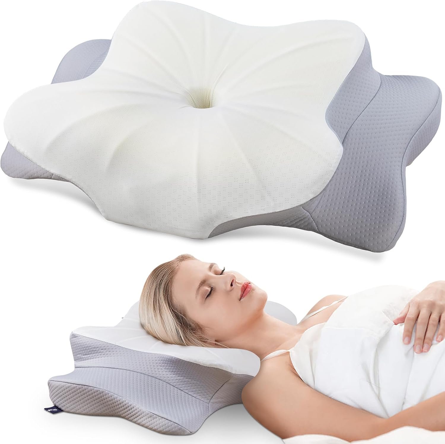DONAMA Cervical Pillow for Neck and Shoulder Pain Relief, Cooling Contour Memory Foam Pillow, Dual-Height Ergonomic Neck Support Pillow for Side Back Stomach Sleepers with Removable Pillowcase DONAMA Cervical Pillow for Neck and Shoulder Pain Relief, Cooling Contour Memory Foam Pillow, Dual-Height Ergonomic Neck Support Pillow for Side Back Stomach Sleepers with Removable Pillowcase