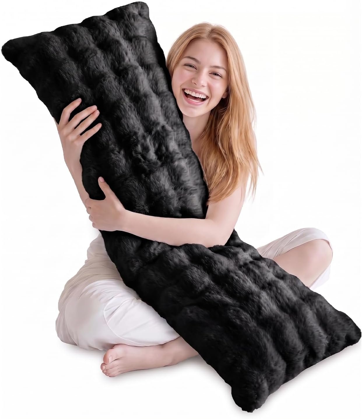 DOWNCOOL Luxury Full Body Pillow Insert with Fiber Cover - Ultra Soft Body Pillow for Sleeping - Breathable Long Bed Pillow
