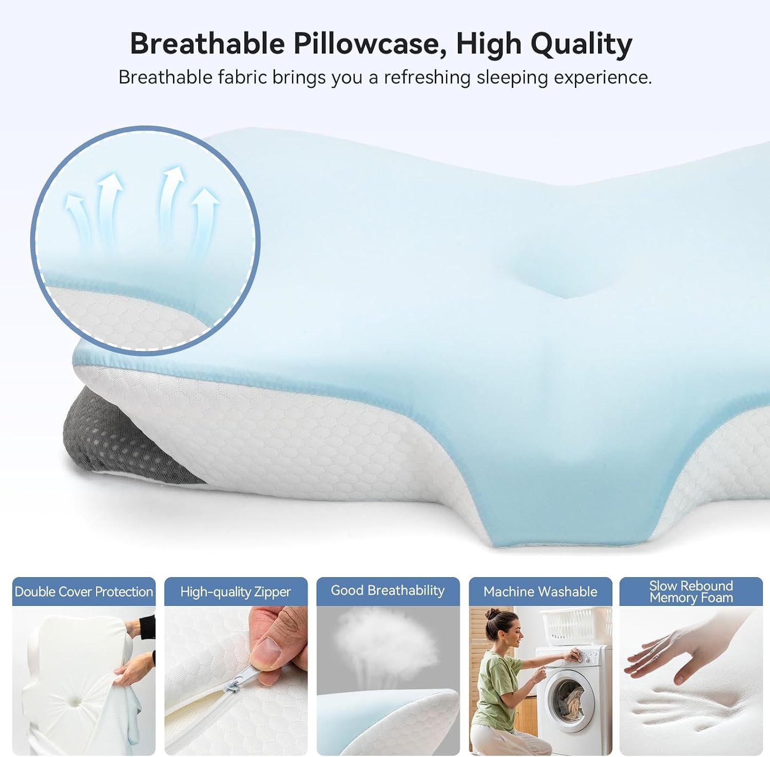 Ergonomic Memory Foam Cervical Pillow for Neck Pain Relief