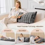 Faux Fur Fluffy Body Pillow for Adults, Soft Support