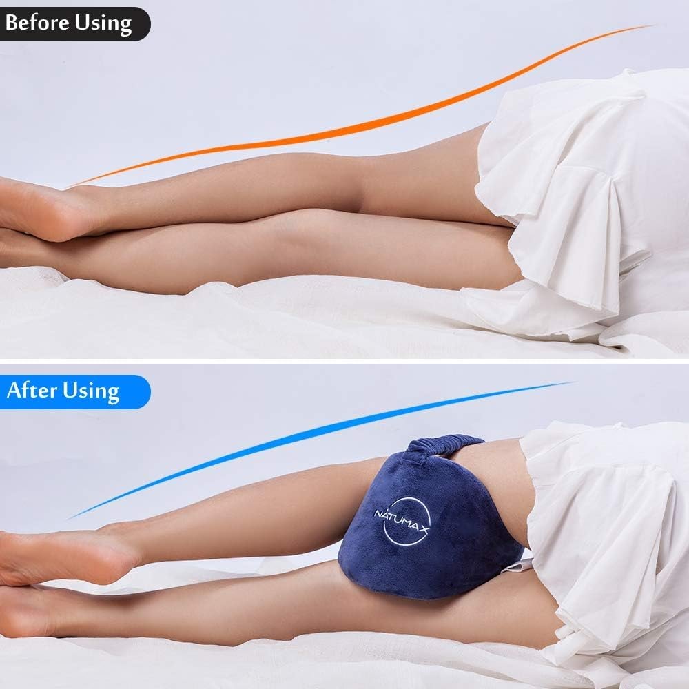Knee Pillow for Side Sleepers - Relief from Sciatica Pain, Back/Leg Pain, Pregnancy, Hip and Joint Pain Memory Foam Leg