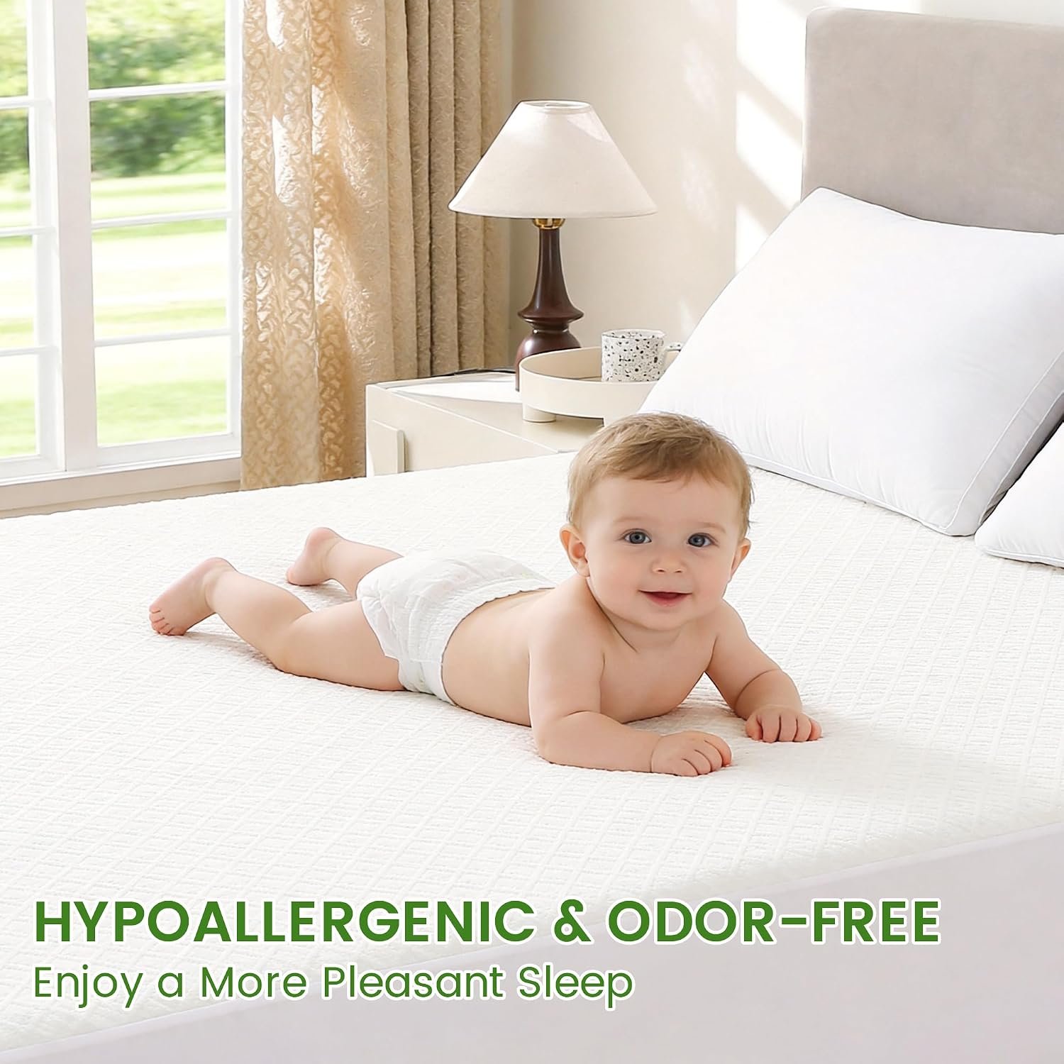 KUUP Waterproof Queen Mattress Protector Rayon Derived from Bamboo