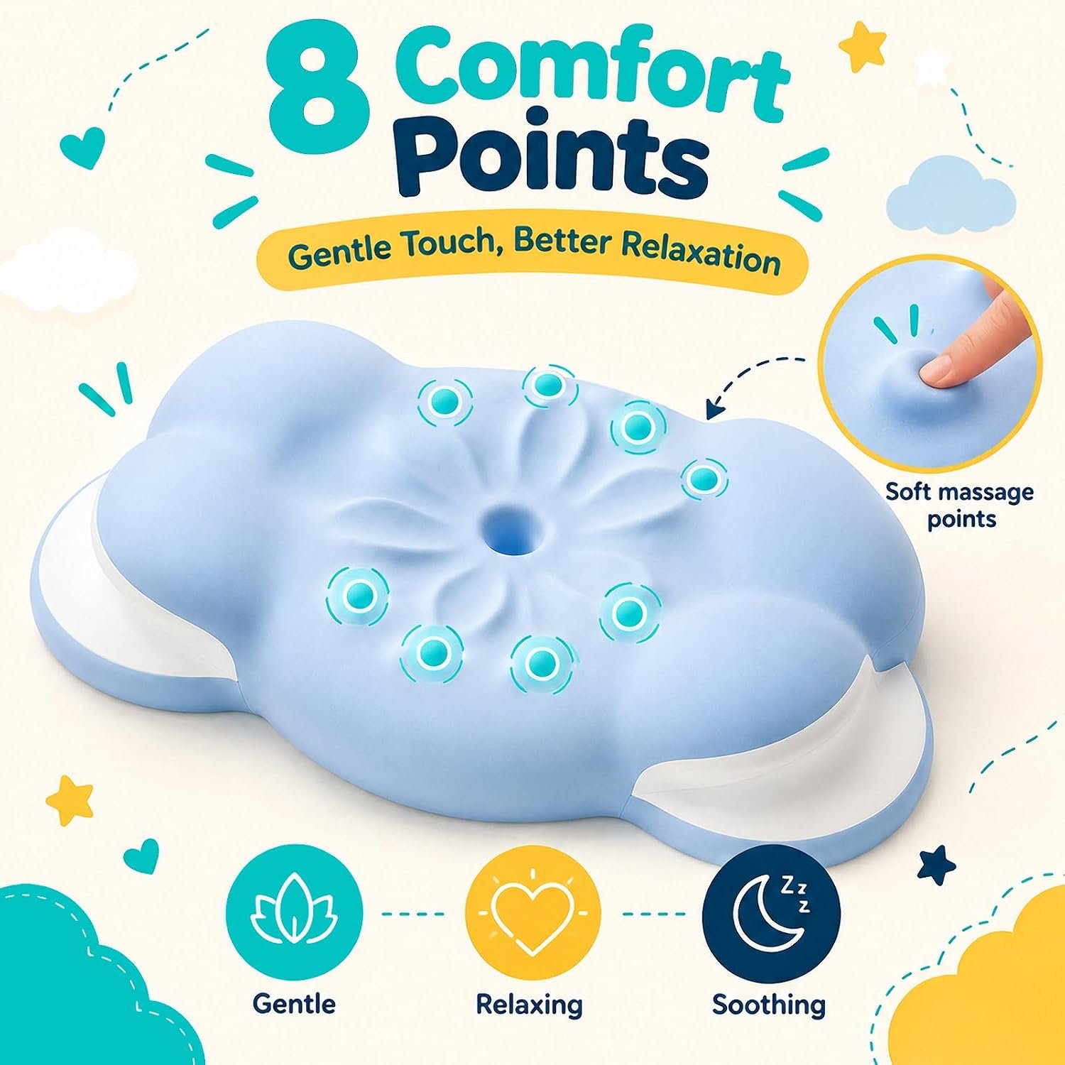 Memory Foam Pillow with Ear Comfort Zone for Side Sleepers