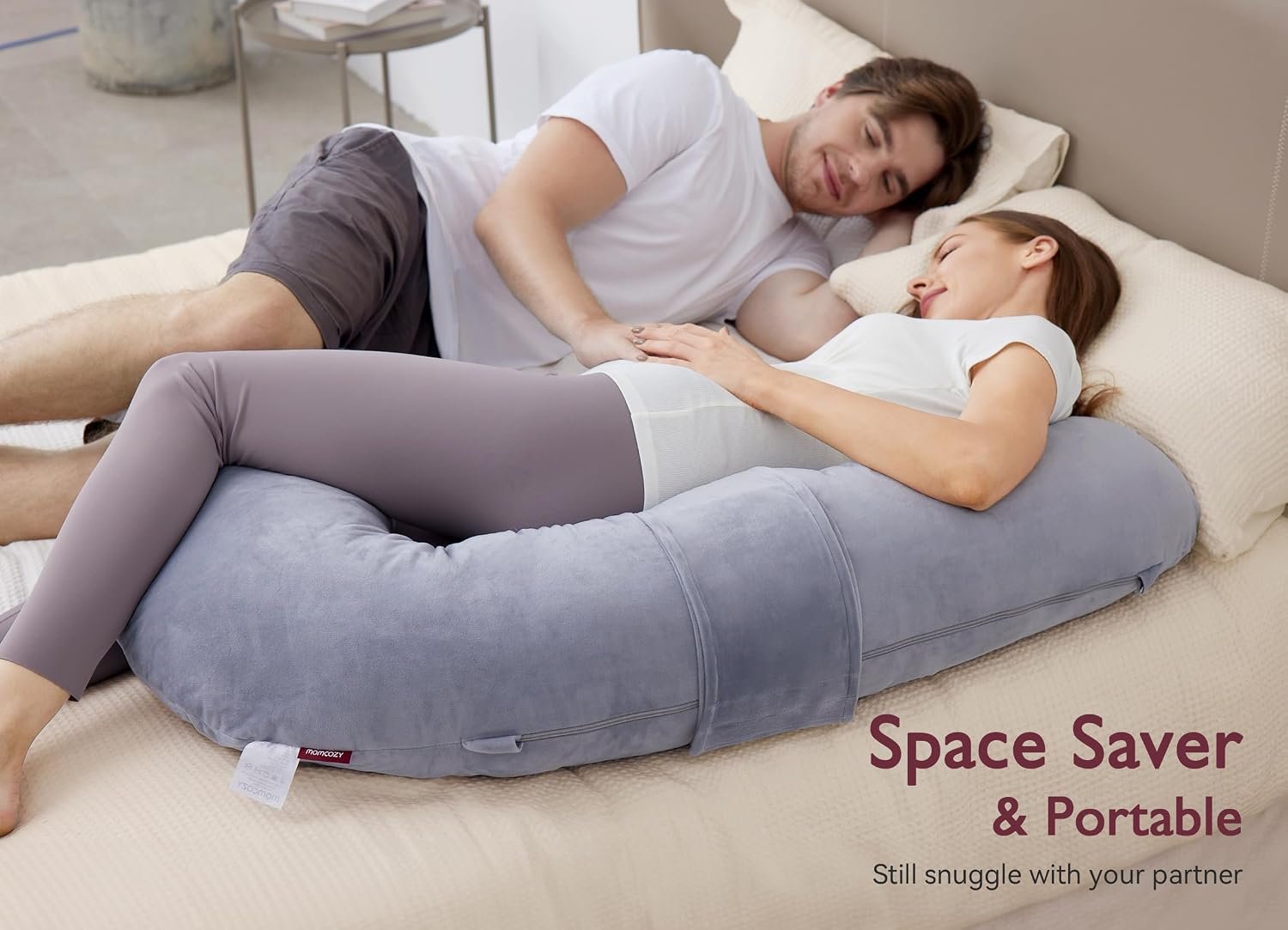 Momcozy Original F Shaped Pregnancy Pillow with Adjustable Wedge Pillow