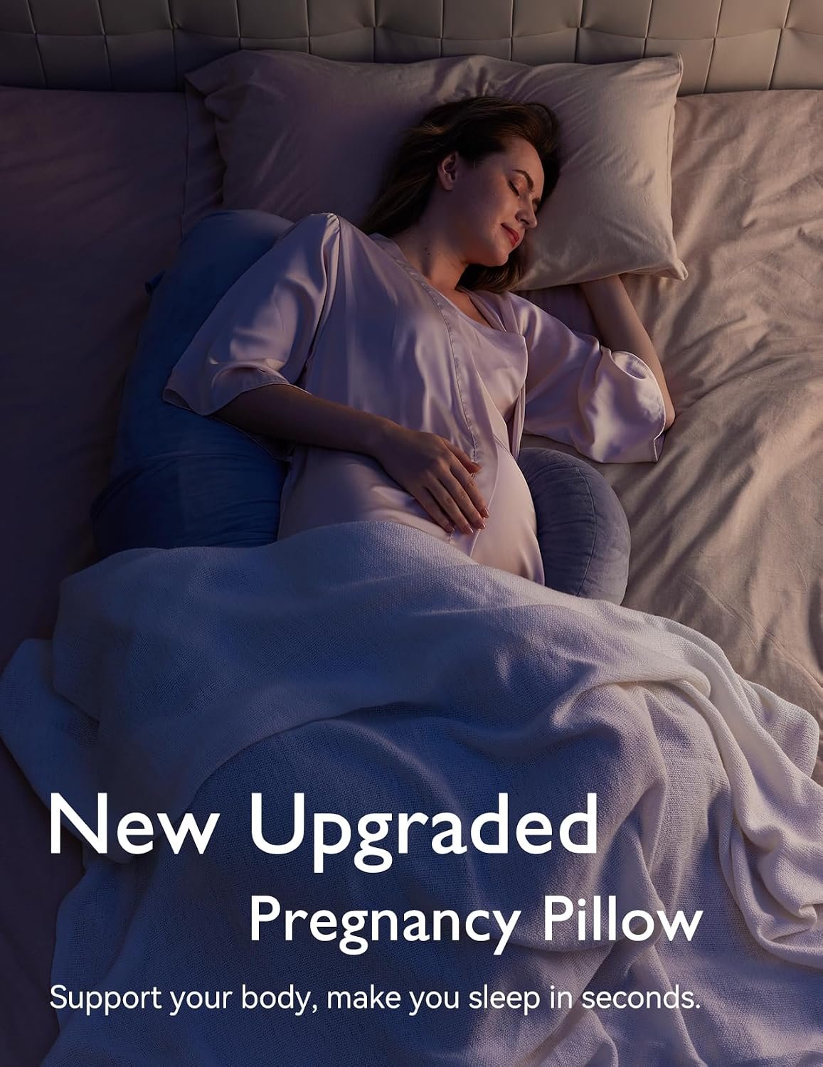 Momcozy Original F Shaped Pregnancy Pillow with Adjustable Wedge Pillow