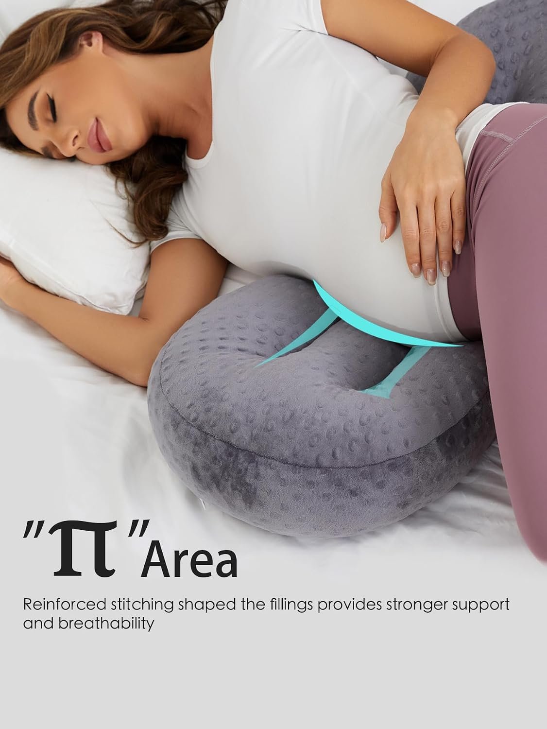 Portable Pregnancy Pillow – W Shaped Maternity Support for Side Sleepers, Adjustable Travel Wedge Pillow for Back, Belly, and