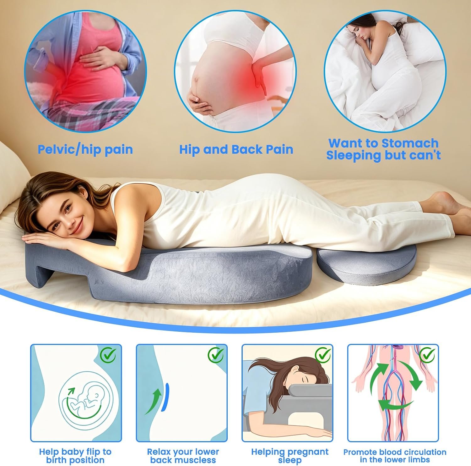 Pregnancy Massage Cushion and Headrest,Prenatal Massage Pillow