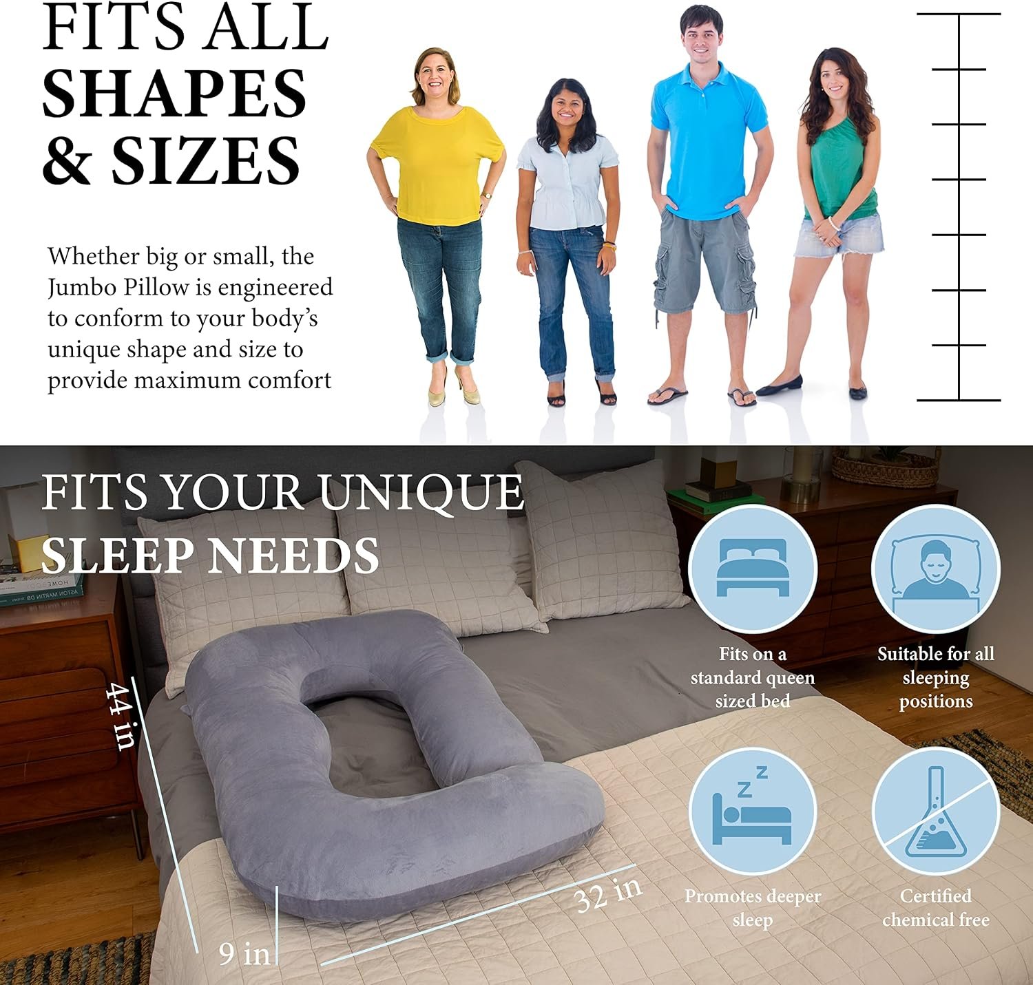 Pregnancy Pillow, Body Pillow, Side Sleeper Pillow, Plush