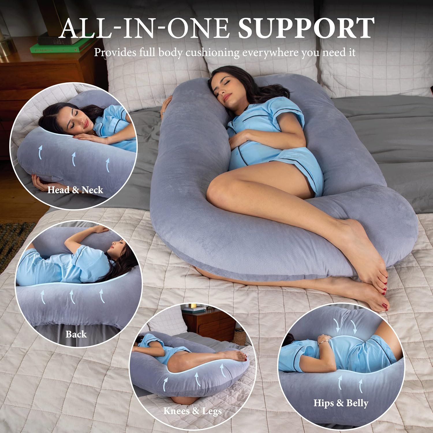 Pregnancy Pillow, Body Pillow, Side Sleeper Pillow, Plush
