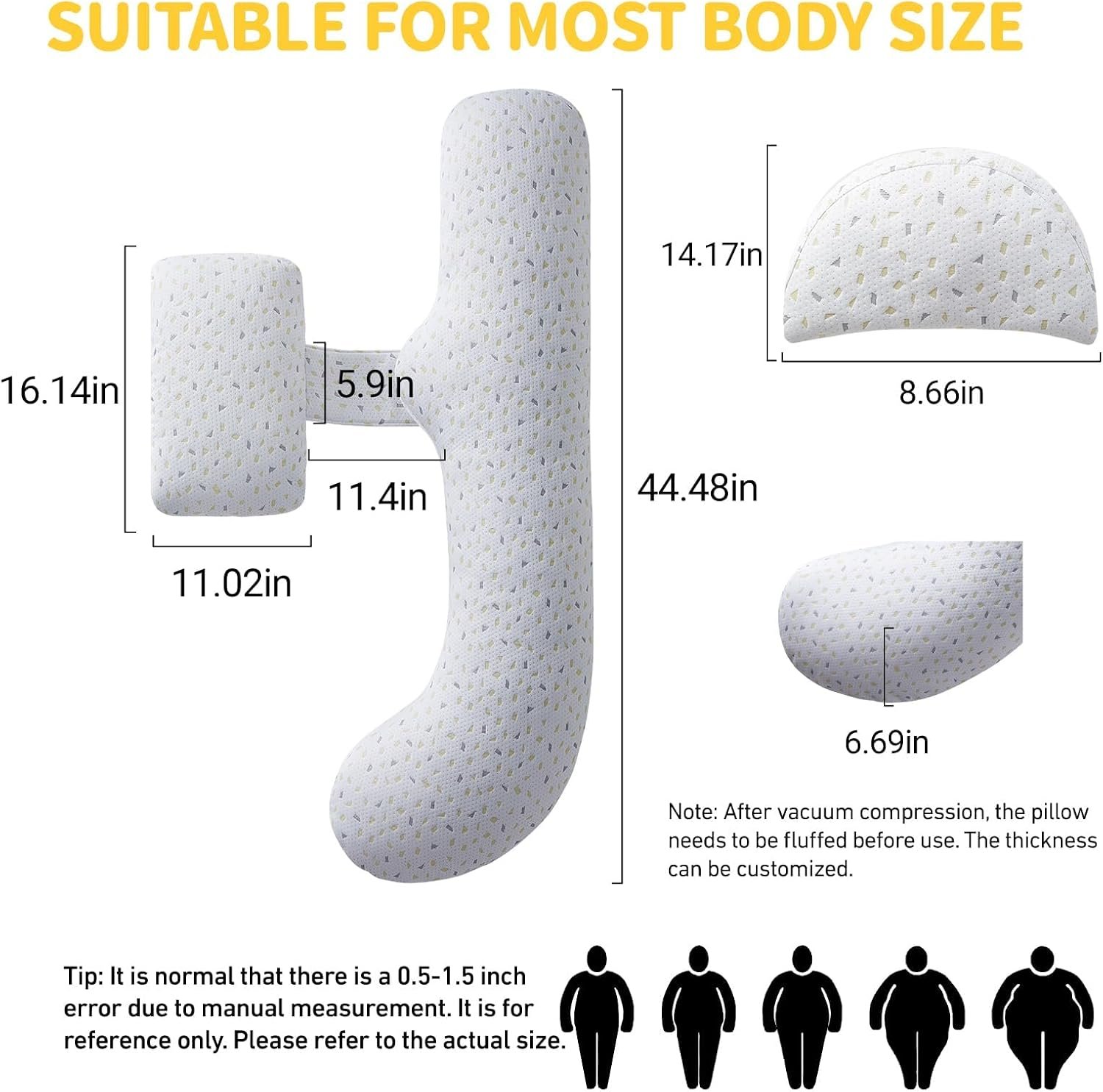 Pregnancy Pillow for Sleeping, Maternity Pillow Support for Back, Legs, Belly, HIPS