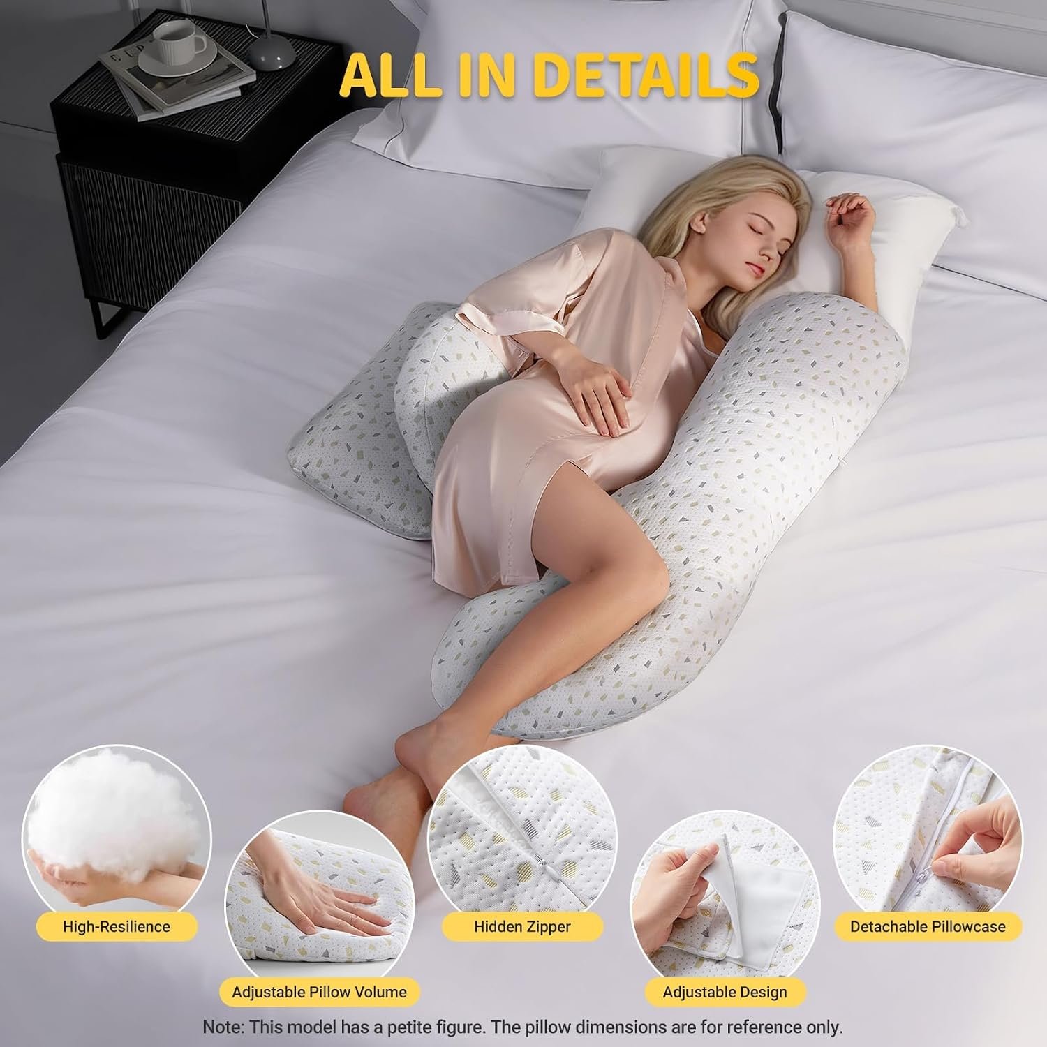 Pregnancy Pillow for Sleeping, Maternity Pillow Support for Back, Legs, Belly, HIPS