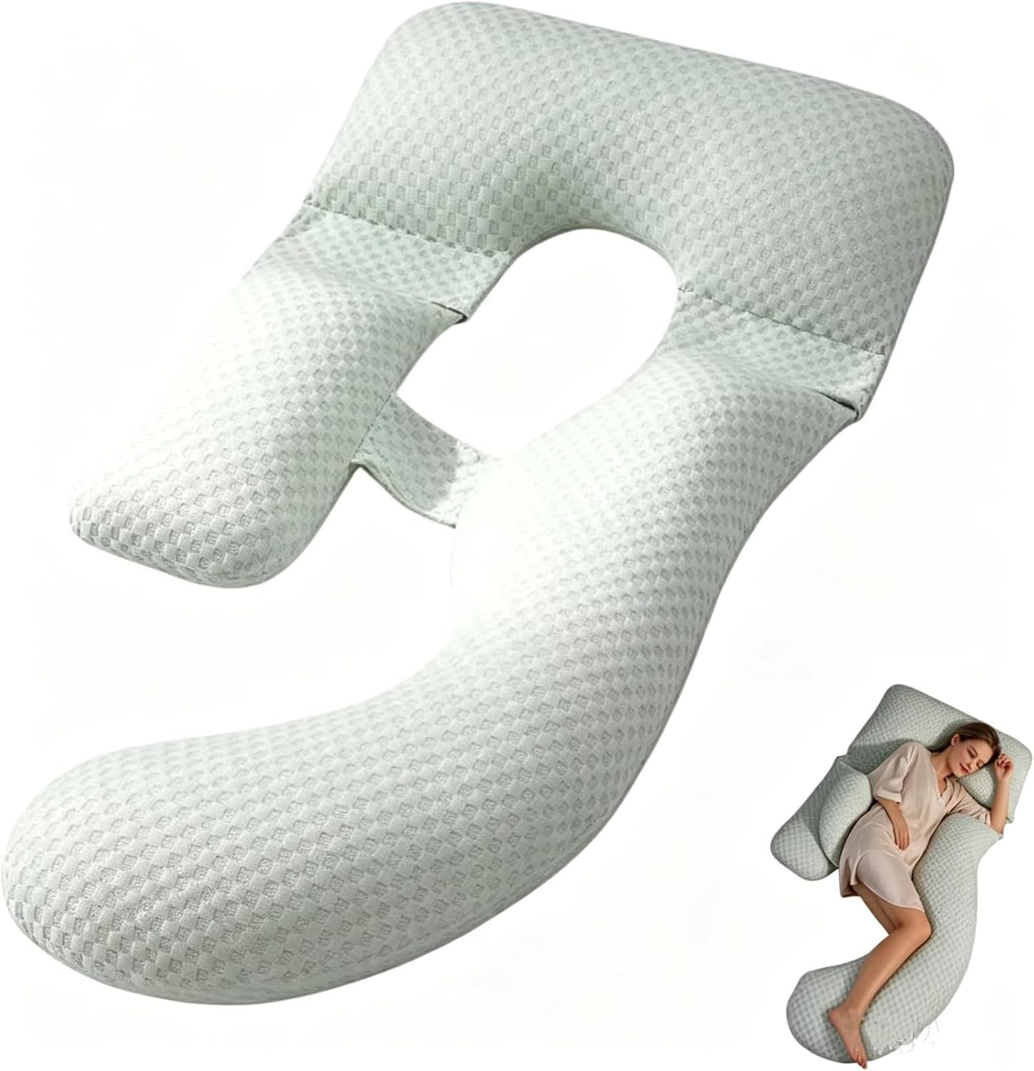 Pregnancy Pillow for Sleeping, Maternity Pillow Support for Back, Legs, Belly, HIPS