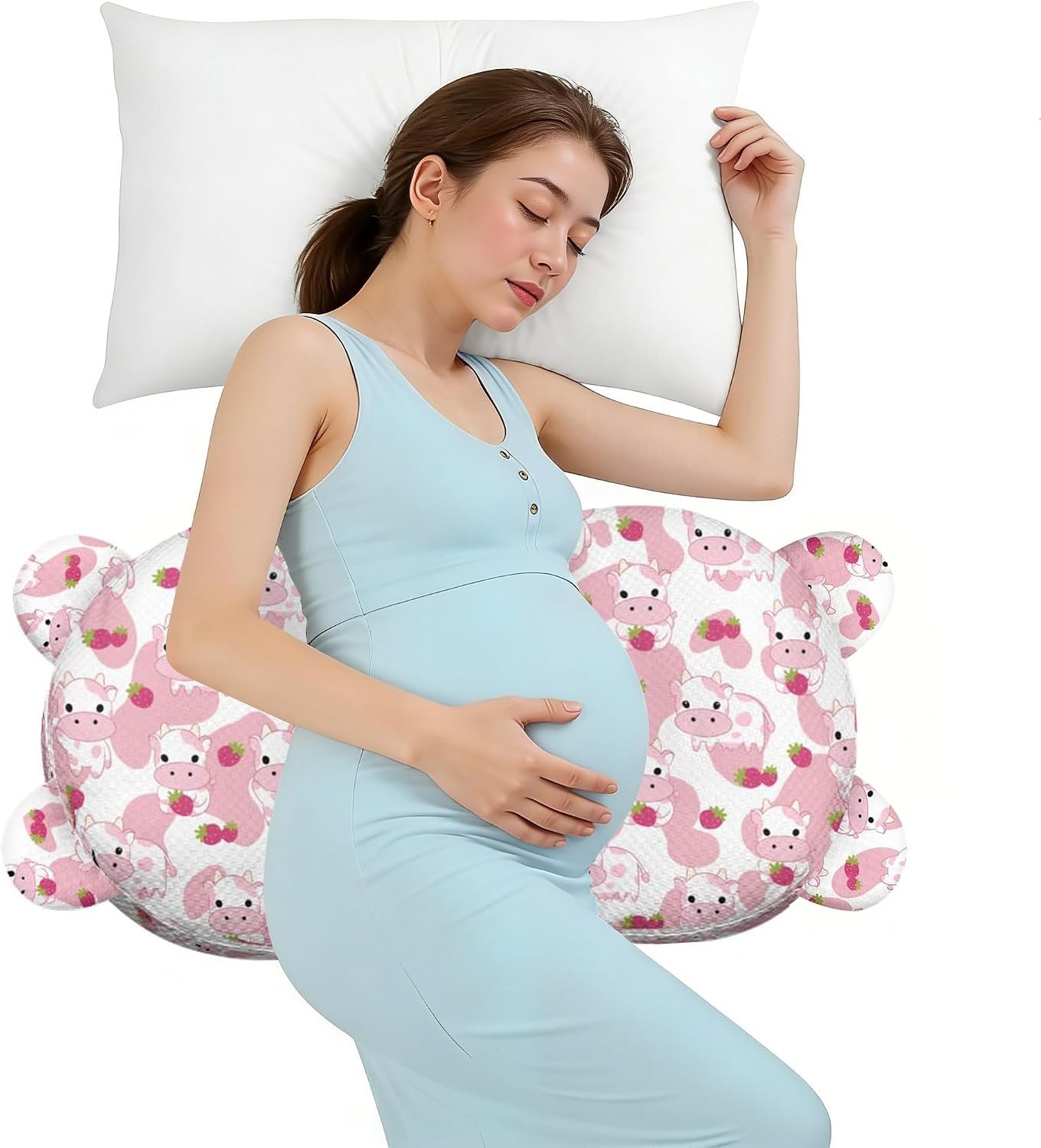 Pregnancy Pillow for Sleeping,Maternity Pillow with Cooling,Maternity Support for Back and Hip Relief,Soft and Comfortable