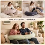 QUEEN ROSE Cooling Body Pillow, C Shaped Full Body Pillow, Ivory