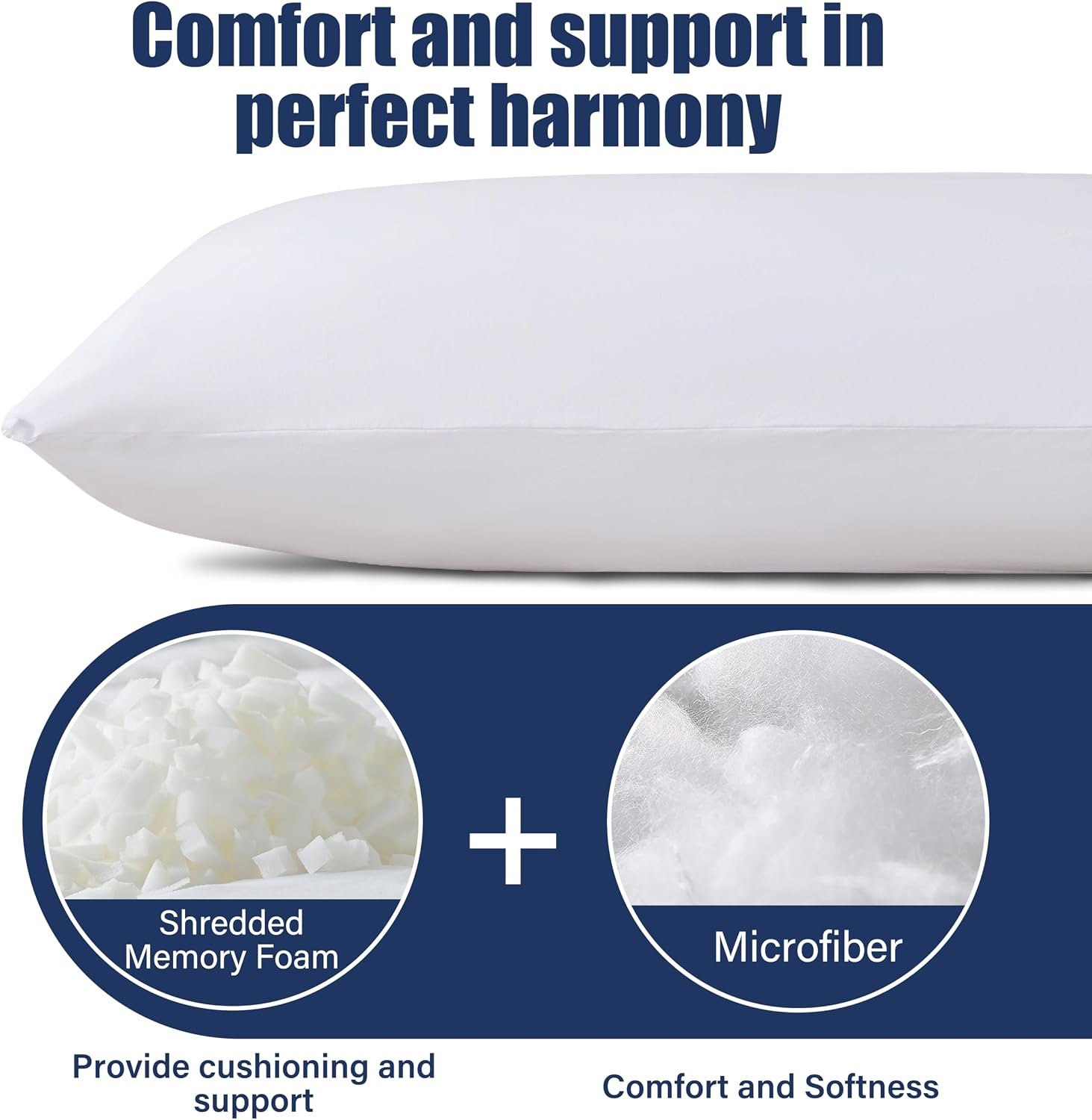 SHOUREN Large Body Pillow,Long Bed Pillow for Adults