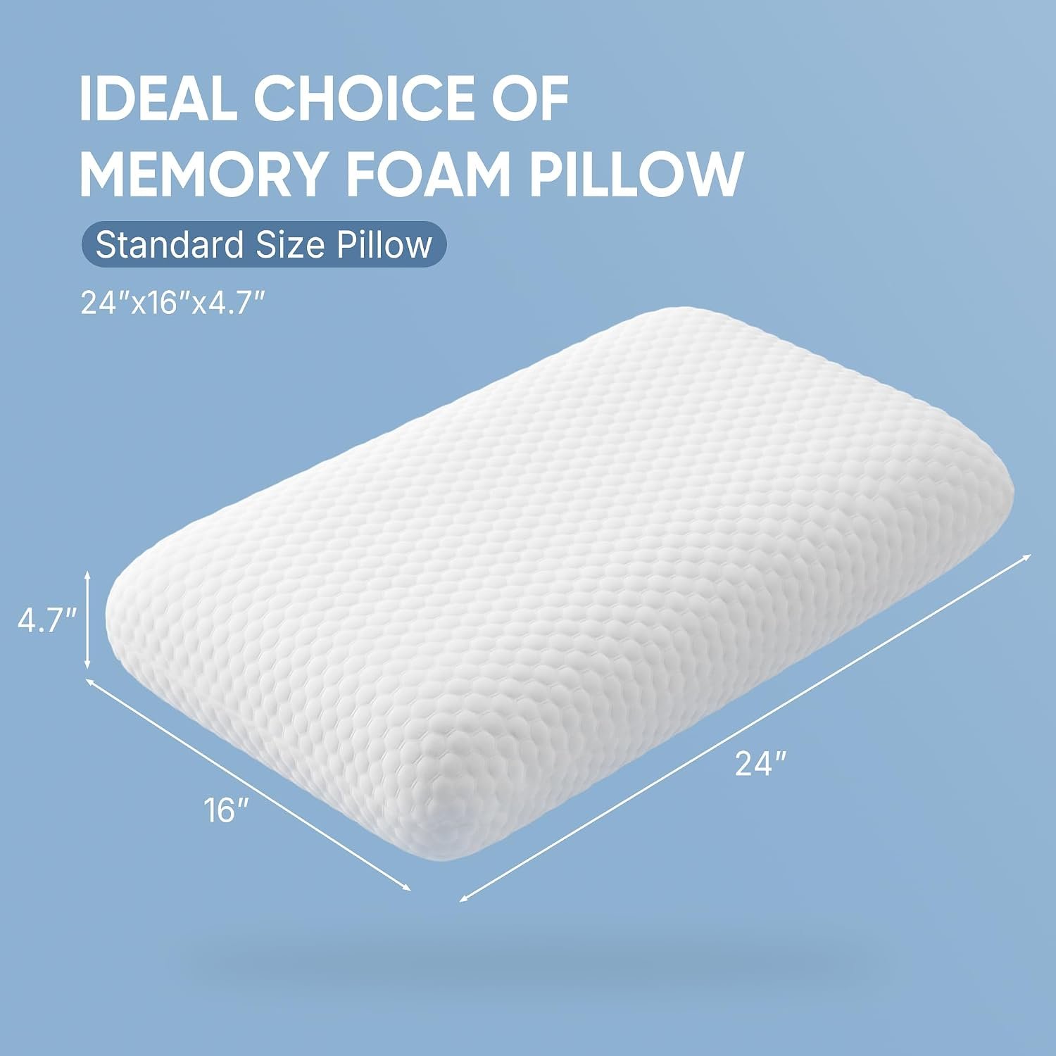 Sweetcrispy Cooling Gel Memory Foam Pillows for Sleeping, Back and Side Sleeper Support, Standard Size and Medium Firm, Bed