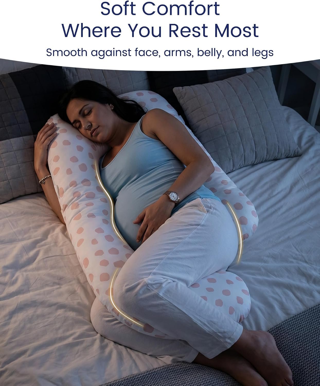 TotAha Soft Pregnancy Pillow Cover Compatible with Momcozy Body Pillow