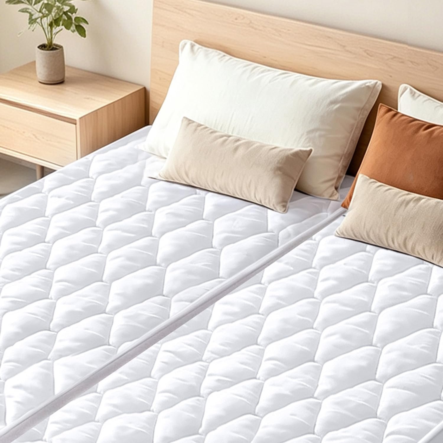 Twin Mattress Pad Waterproof Washable Noiseless Up to Inch 2PACK