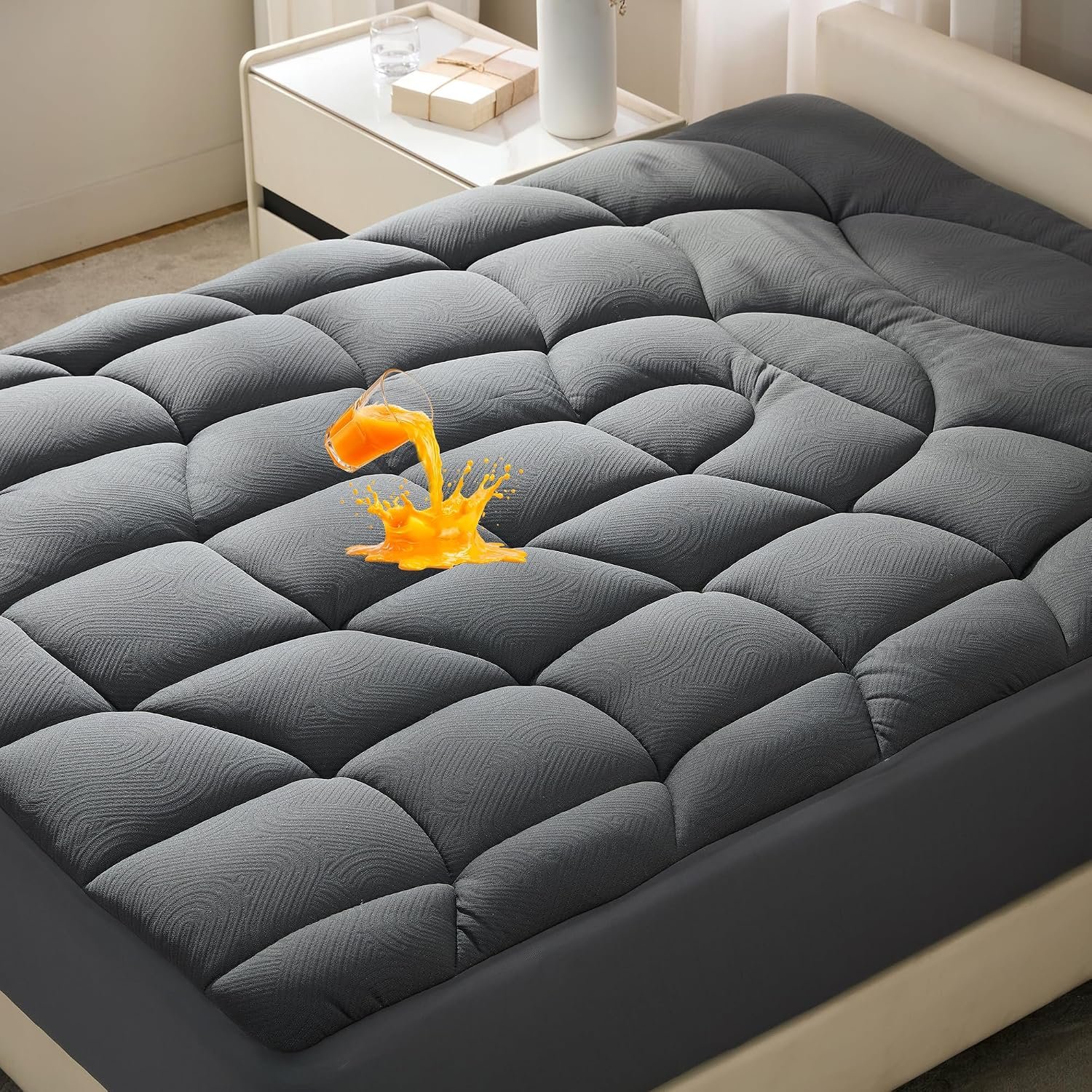 Unikome Ultra Soft Cooling and Waterproof King Mattress Pad for Hot Sleeper