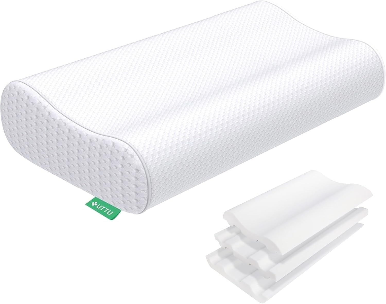 UTTU Cervical Pillow for Neck Pain Relief, Memory Foam Neck Pillow for Sleeping, Adjustable Orthopedic Sandwich Pillow, Contour Cooling for Side Back Stomach Sleeper, Queen(23.6×13.8×5.2/4.5) UTTU Cervical Pillow for Neck Pain Relief, Memory Foam Neck Pillow for Sleeping, Adjustable Orthopedic Sandwich Pillow, Contour Cooling for Side Back Stomach Sleeper, Queen(23.6×13.8×5.2/4.5)