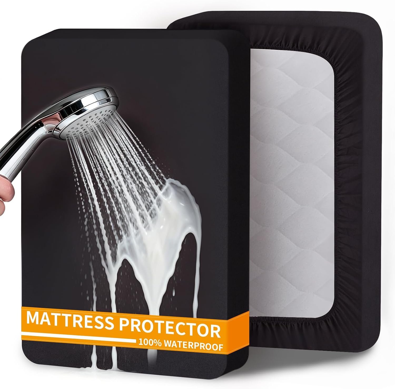 Waterproof Mattress Protector King Size,Noiseless Deep Pocket 18"