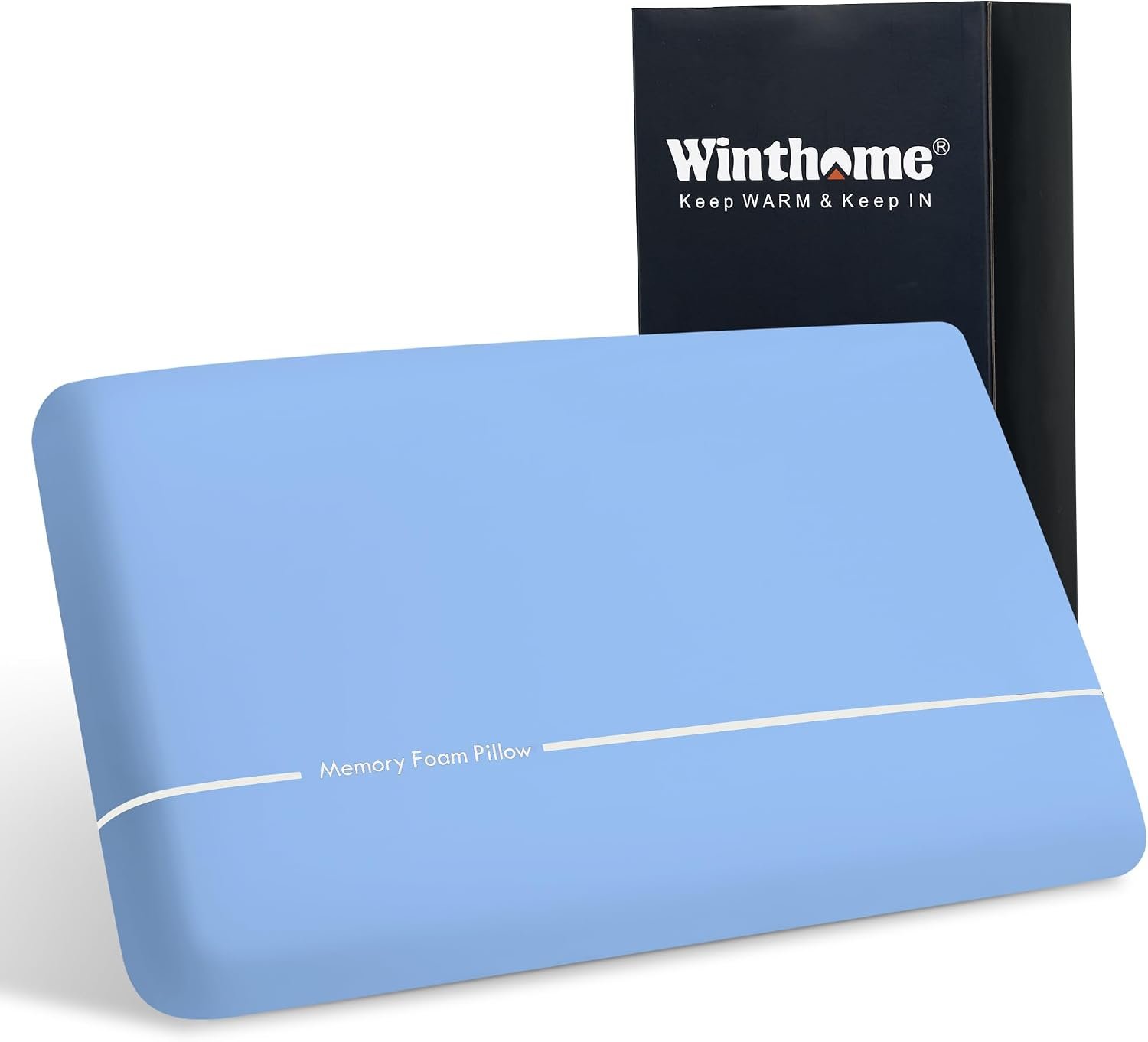 Winthome Memory Foam Pillow for Deep Sleep, Two-Sided Soft and Firm (Grey)
