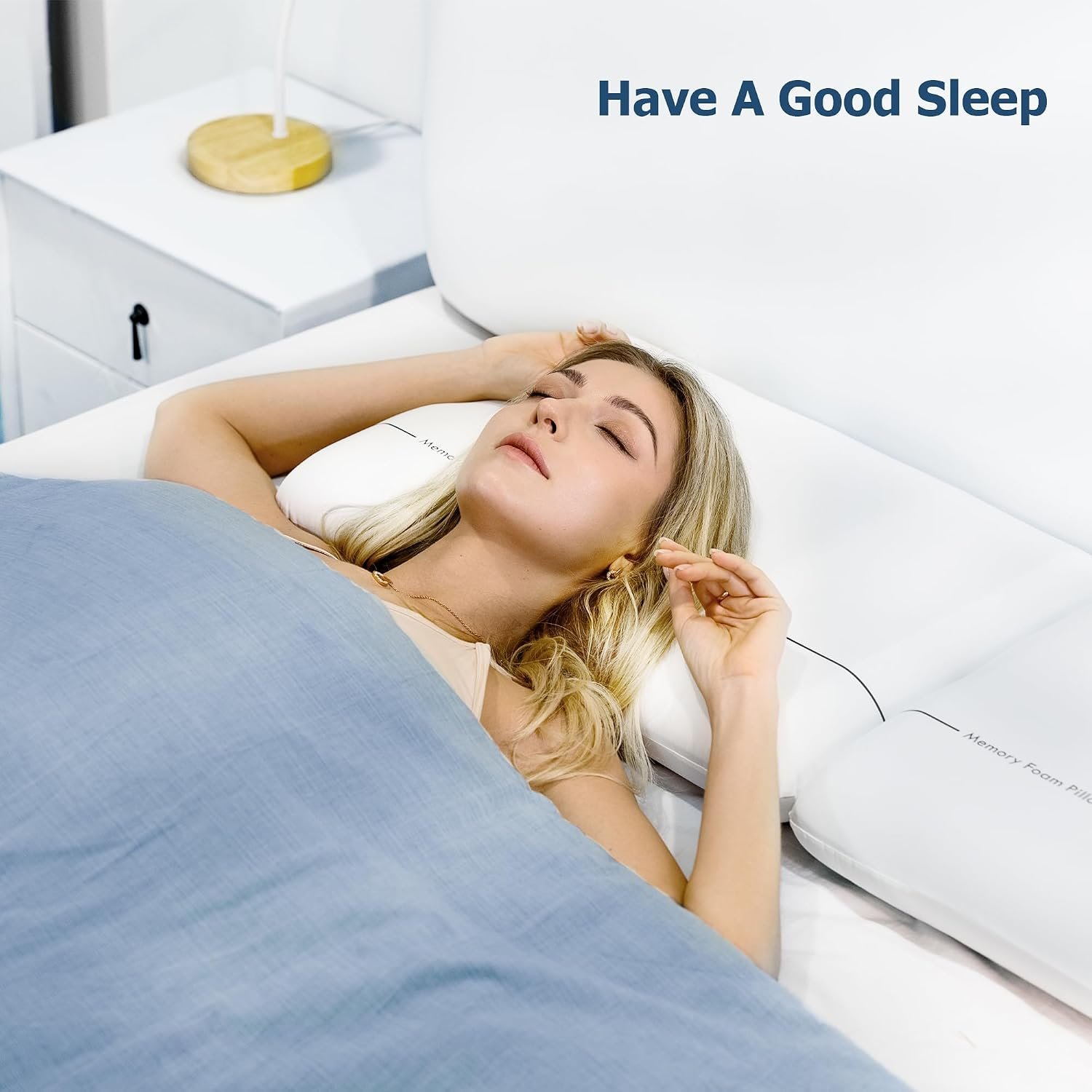 Winthome Memory Foam Pillow for Deep Sleep, Two-Sided Soft and Firm (Grey)