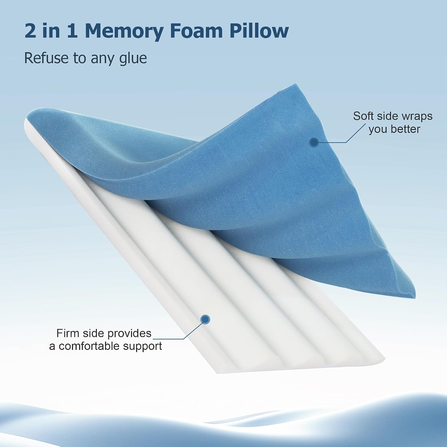 Winthome Memory Foam Pillow for Deep Sleep, Two-Sided Soft and Firm (Grey)