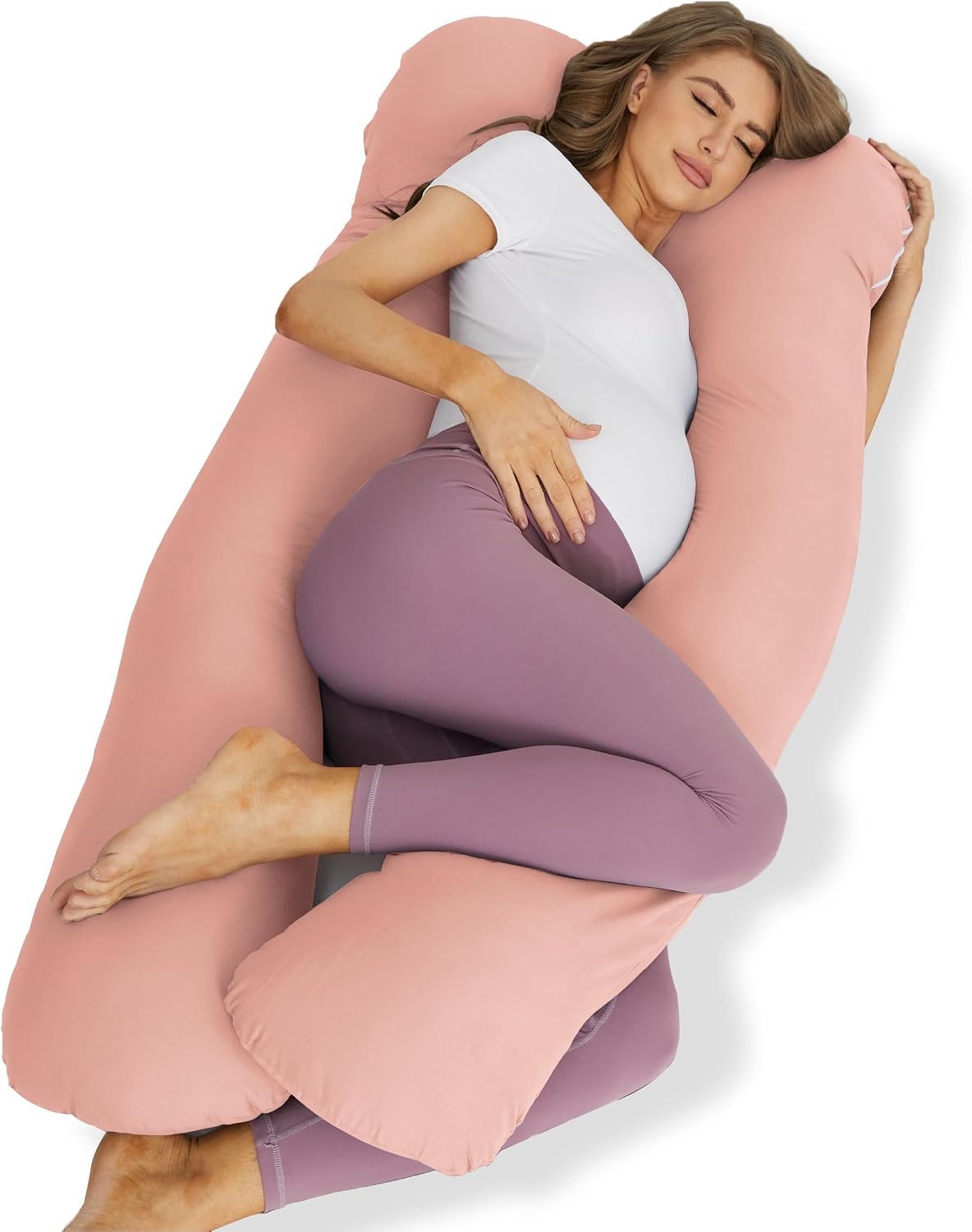 ZZZhen Pregnancy Pillow for Sleeping, G Shaped Maternity Pillow - Inch with Grey Microfiber Removable Cover, Multi- Use